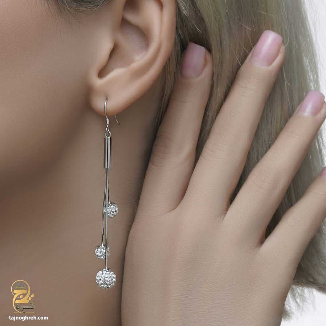 گوشواره نقره آویز زنانه مجلسی مدل ESW E47