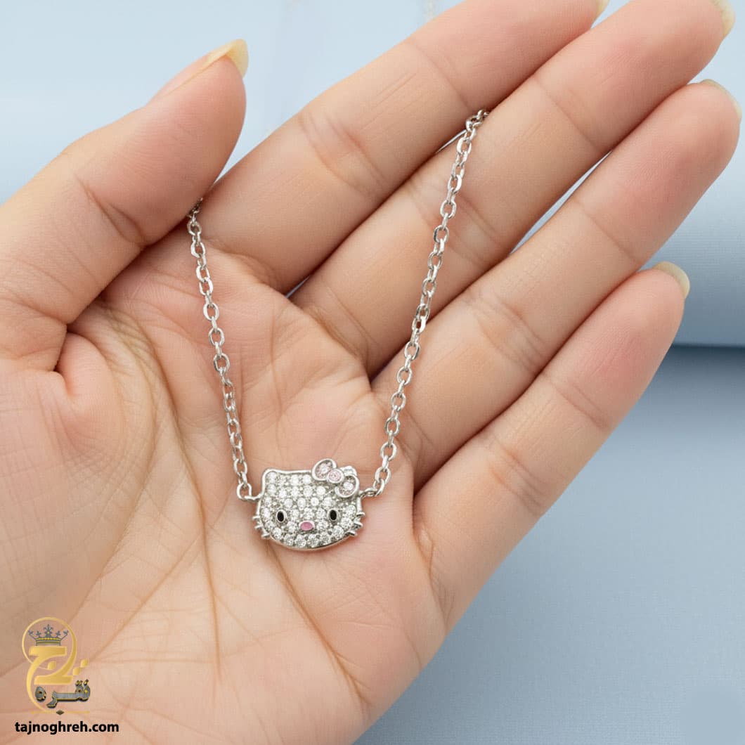 دستبند نقره دخترانه ظریف طرح گربه مدل DSW D46 — تصویر ۶