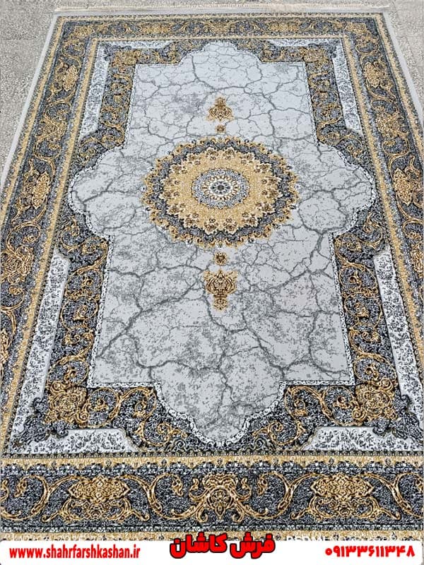 فرش طرح 700 شانه ارزان طلاکوب نسیم — تصویر ۵