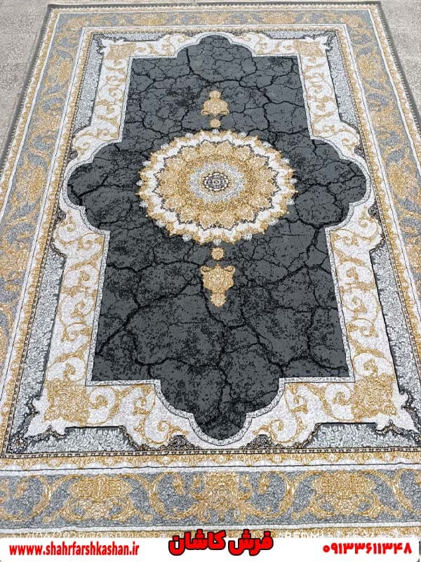فرش طرح 700 شانه ارزان طلاکوب نسیم — تصویر ۳