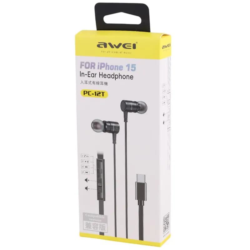 هندزفری سیمی Type C اوی Awei PC-12T مخصوص آیفون سری 15 و 16 — تصویر ۵