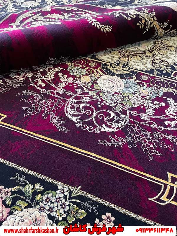 فرش ملودی ارغوانی 1200 شانه نئوکلاسیک — تصویر ۴