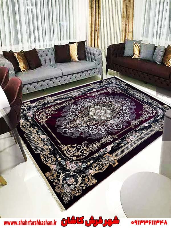 فرش ملودی ارغوانی 1200 شانه نئوکلاسیک
