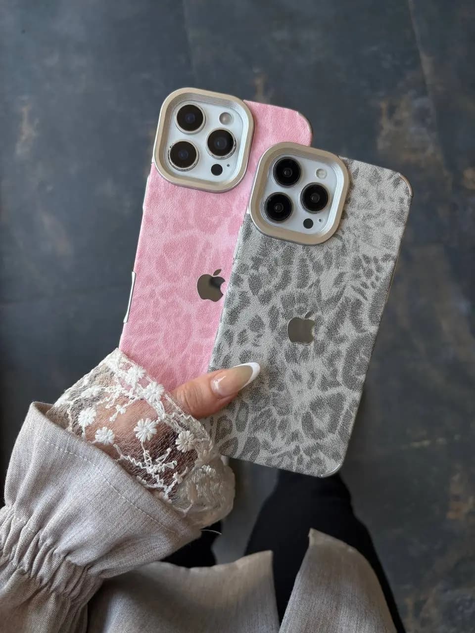 قاب گوشی پلنگی سفید Leopard Grey — تصویر ۴