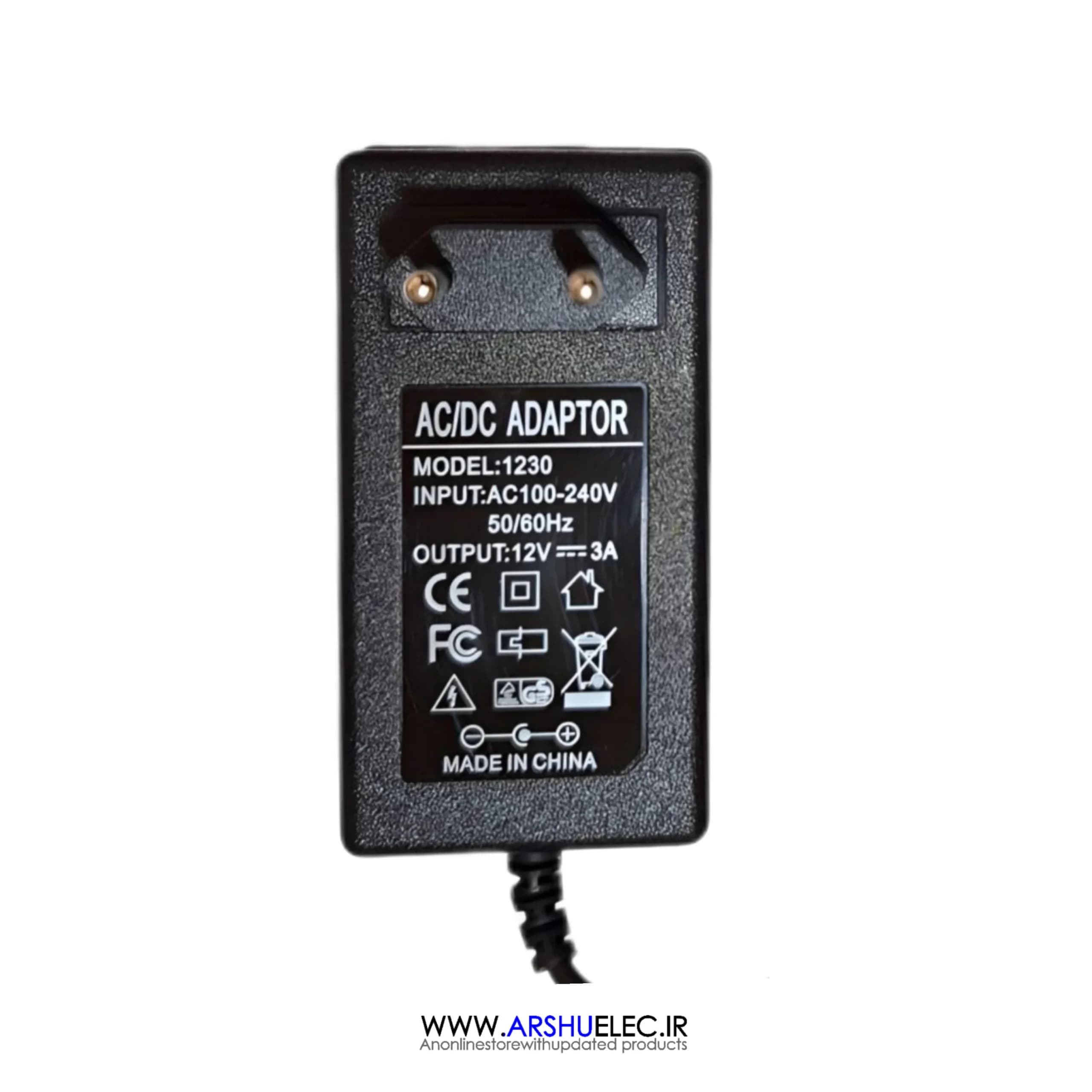 آداپتور دیواری 12 ولت 3 آمپر مانیتور | 12V 3A Monitor Adapter