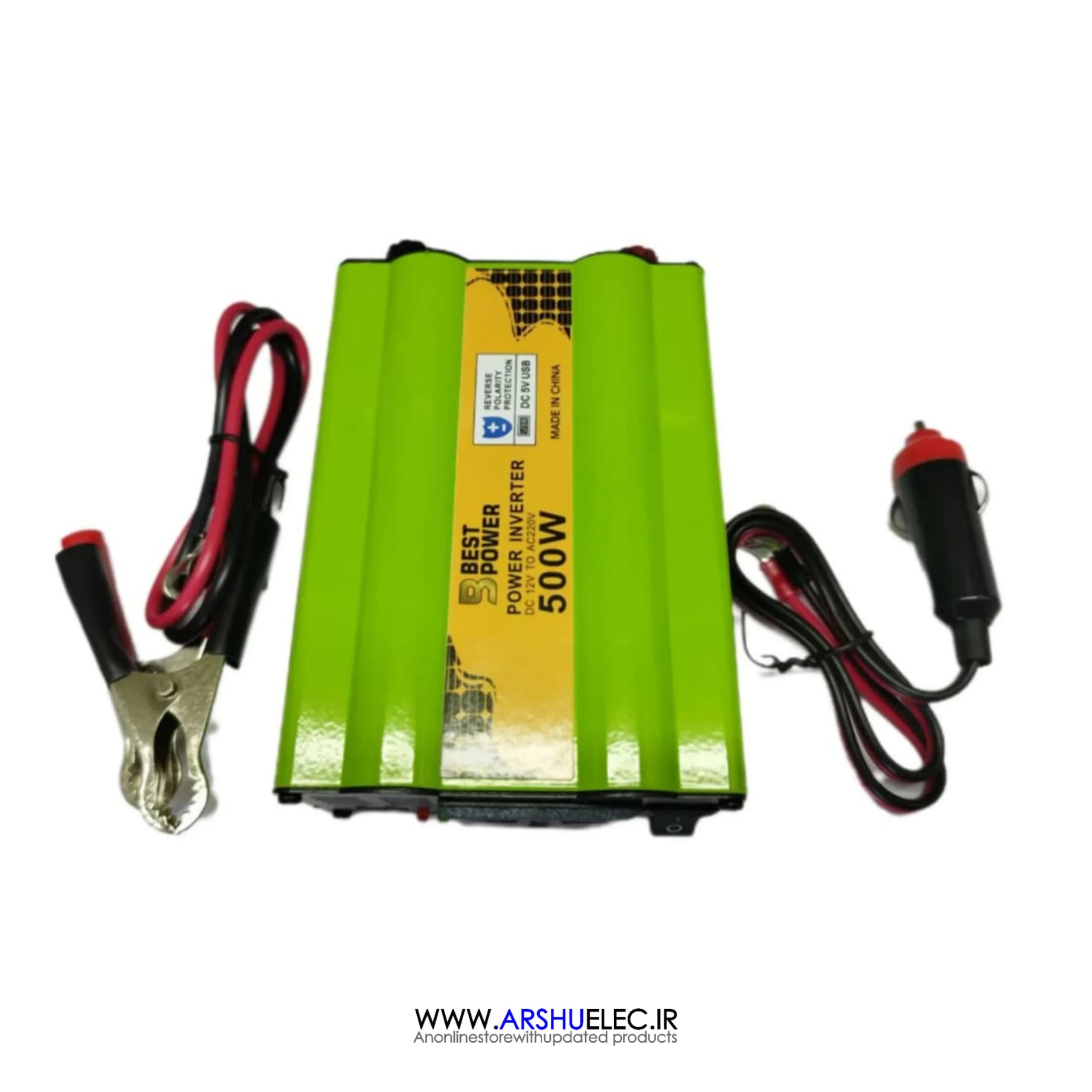 اینورتر خودرو ۵۰۰ وات مبدل 12VDC به 220VAC سوئیچینگ 12V 500W برند BEST POWER — تصویر ۲