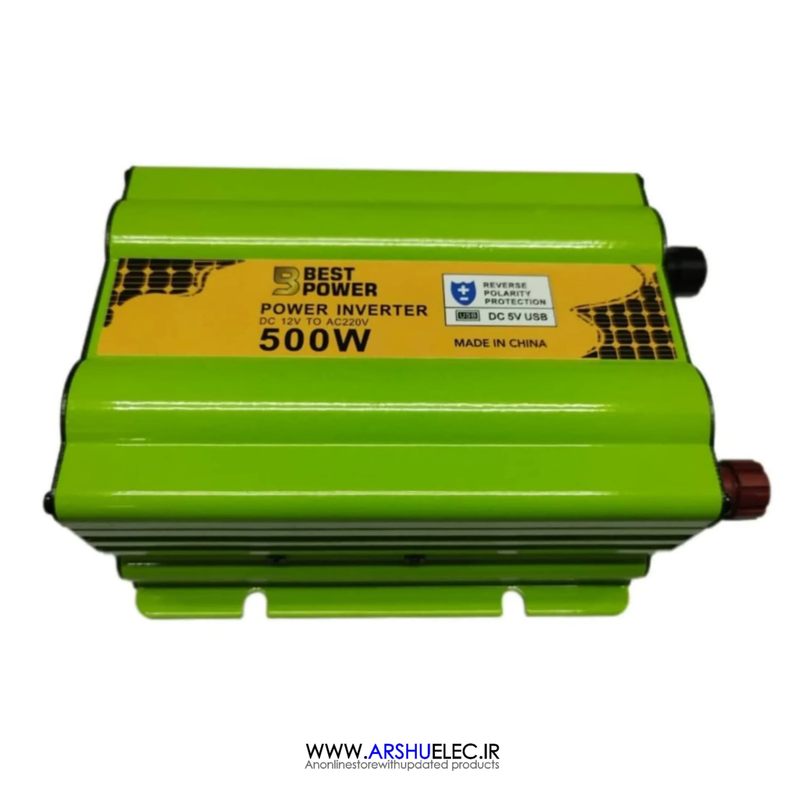 اینورتر خودرو ۵۰۰ وات مبدل 12VDC به 220VAC سوئیچینگ 12V 500W برند BEST POWER — تصویر ۳