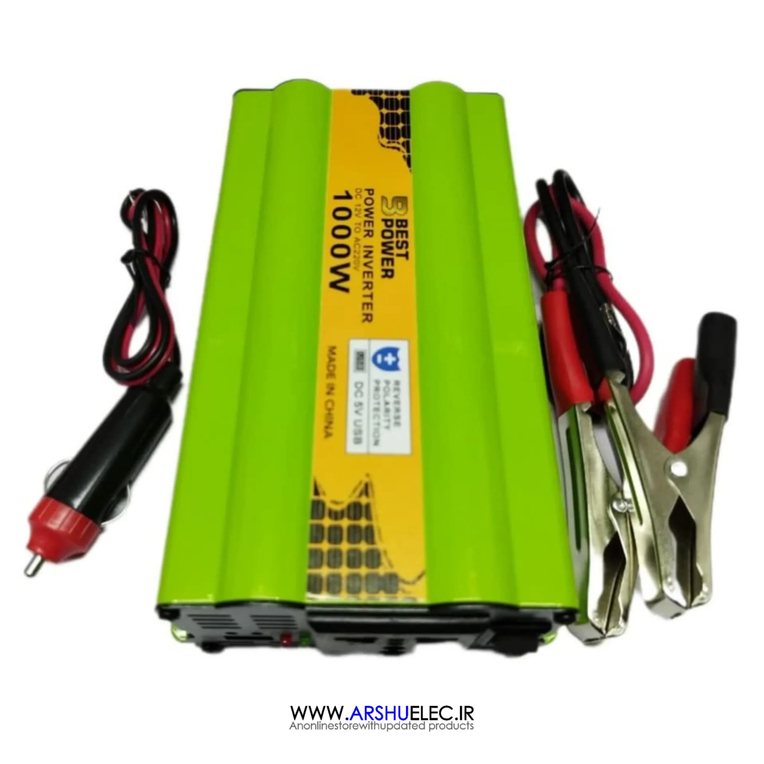 اینورتر خودرو ۱۰۰۰ وات مبدل 12VDC به 220VAC سوئیچینگ 12V 1000W برند BEST POWER — تصویر ۲