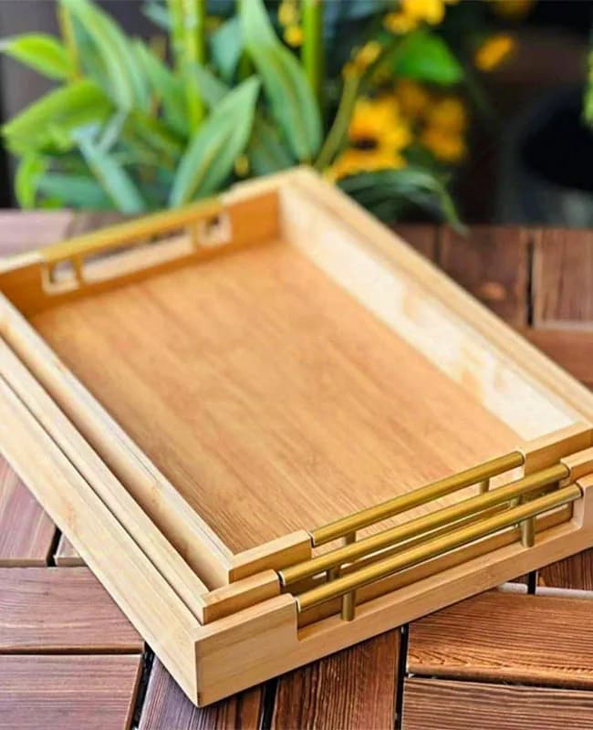 سینی مستطیل بامبو 3 تایی وارداتی