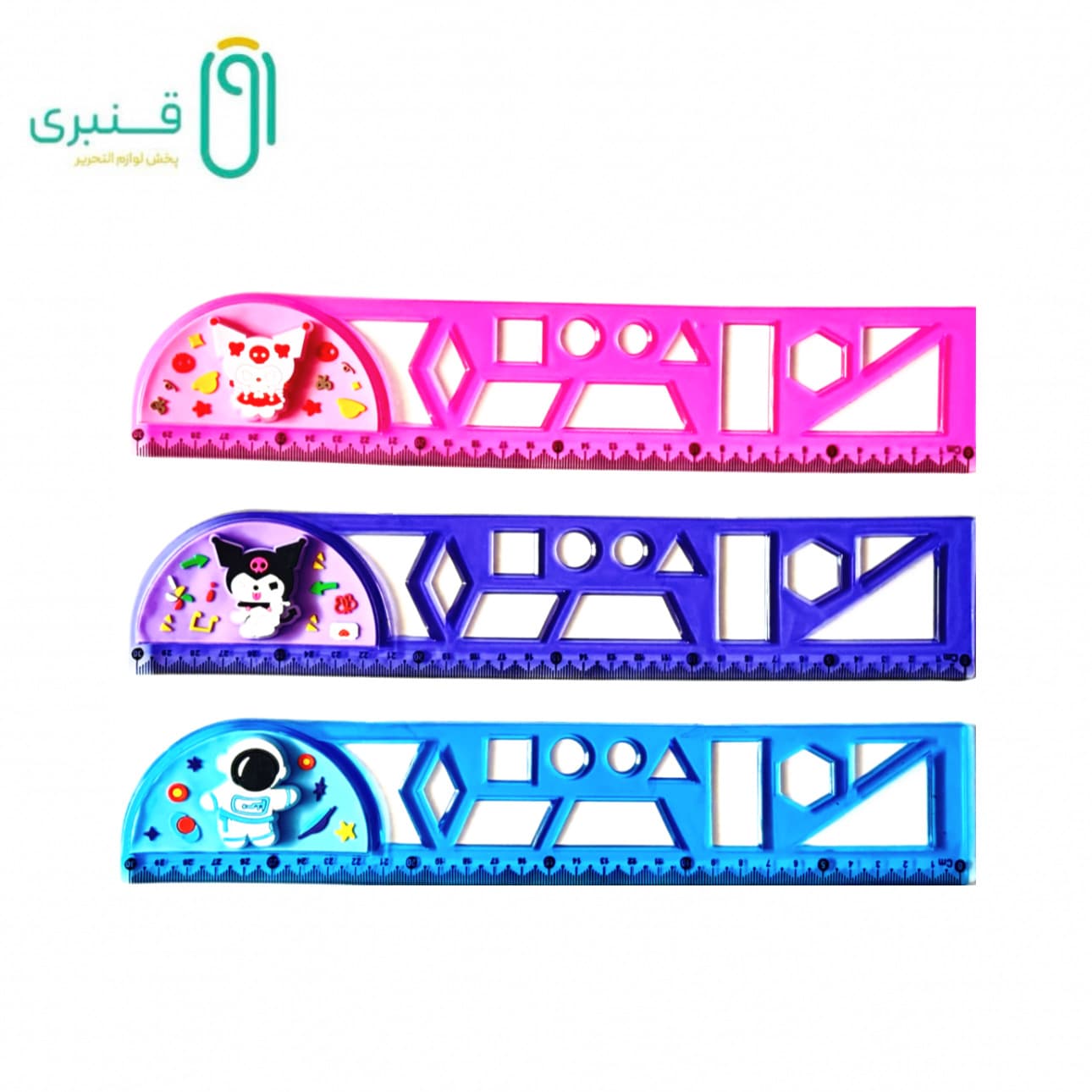 خط کش 30 سانت شابلون دار ژله ای چراغدار یونیک Unik