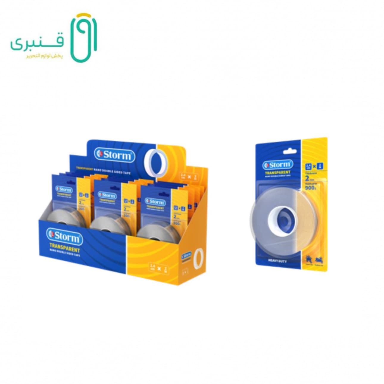 چسب دوطرفه 2 میل شفاف 1.8 سانت نانو 2 متری استورم