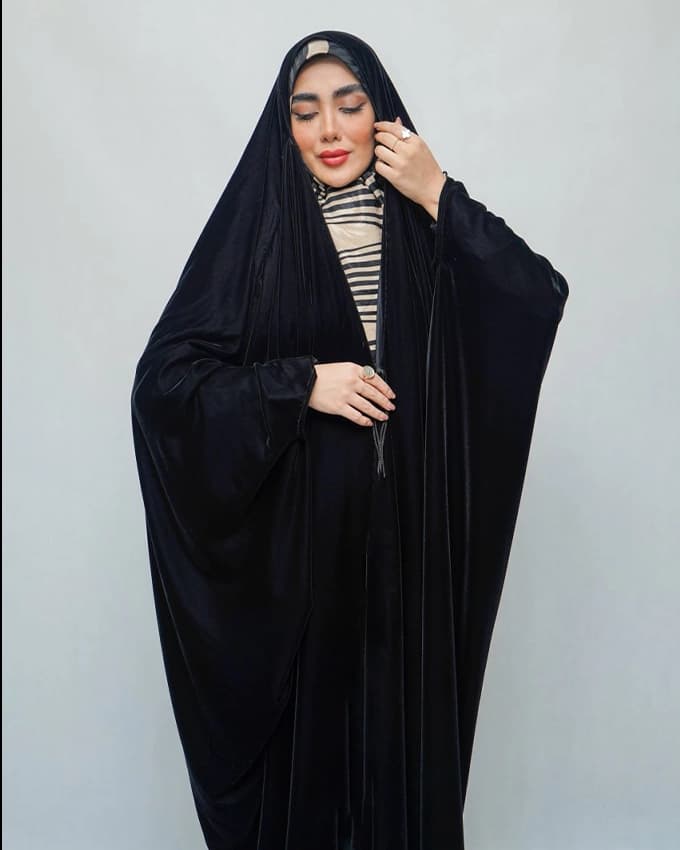 چادر عربی جده مخمل ونوس ایتالیا ساده