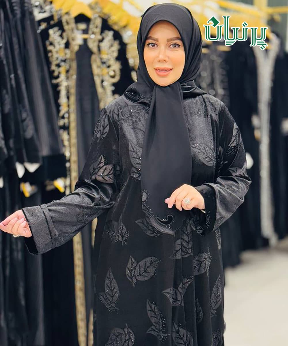 مانتو عبا مخمل ونگین طرحدار