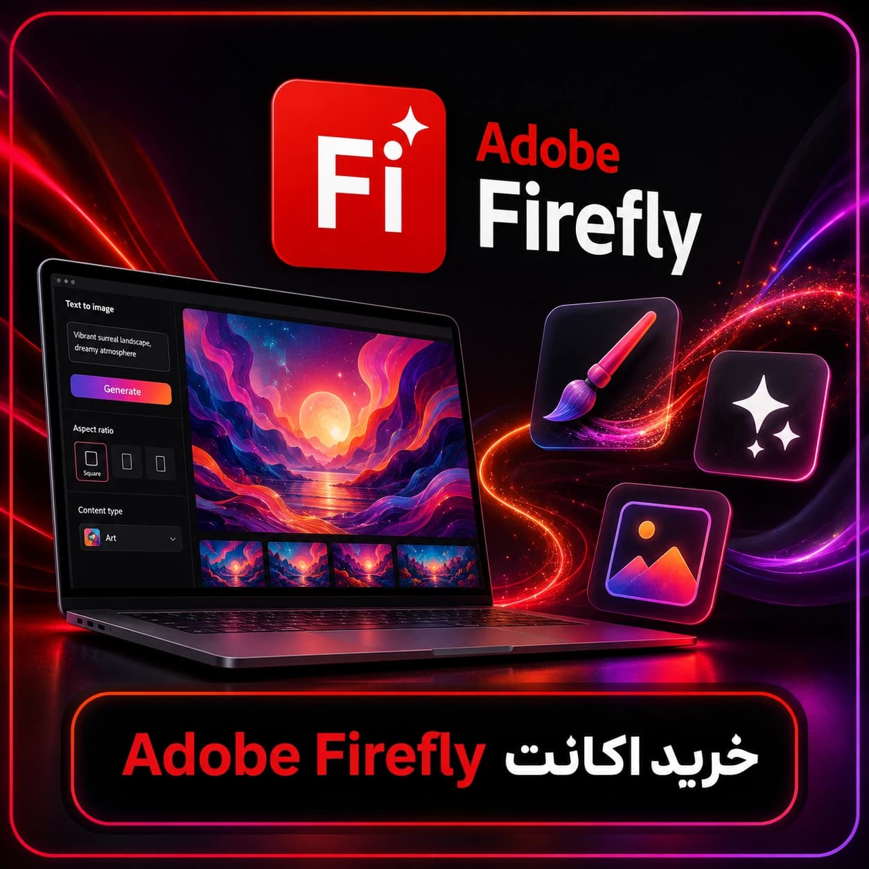 اکانت Adobe Firefly ادوبی فایرفلای پرمیوم (ارزان)