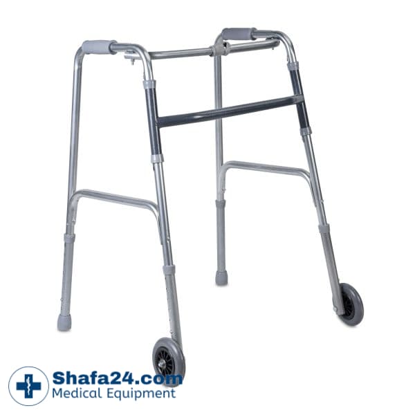 واکر تاشو چرخ دار – قابل تنظیم شاخص طب – کد 211 — تصویر ۳