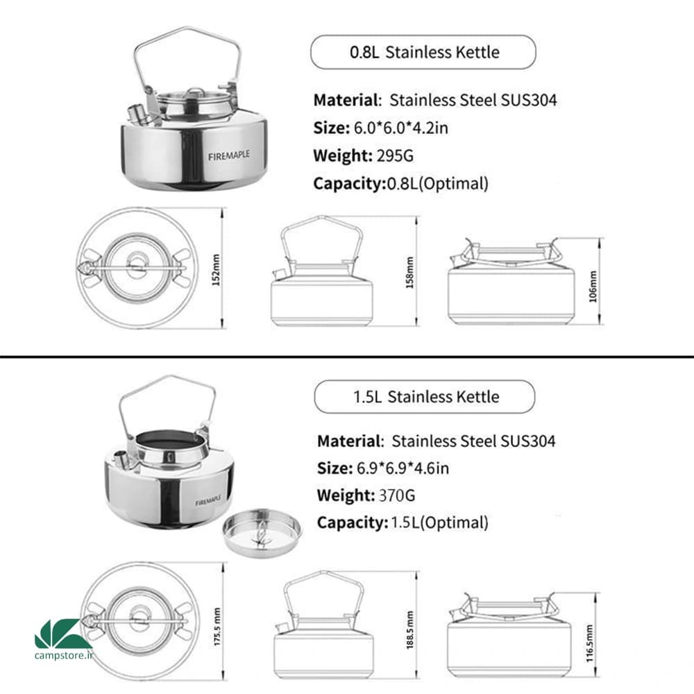 کتری استیل فایرمپل مدل ANTARCTI 1.5L — تصویر ۲