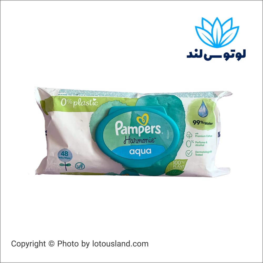 دستمال مرطوب درب دار 48 عددی آکوا پمپرز Pampars