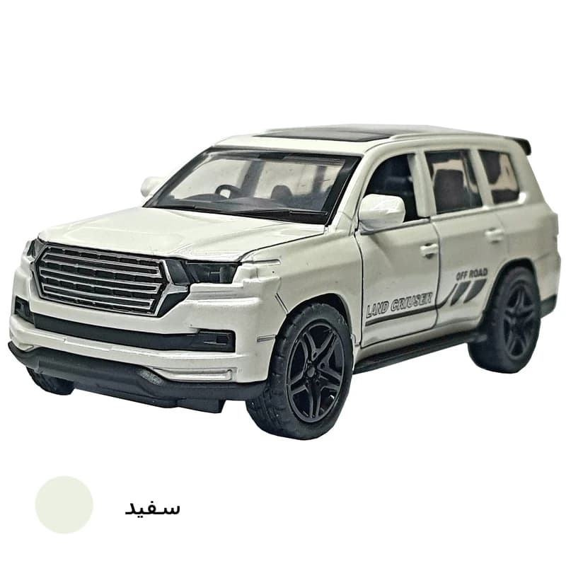 ماکت ماشین فلزی تویوتا لندکروز (Toyota Land Cruiser) | ماشین بازی موزیکال و چراغ‌دار قدرتی