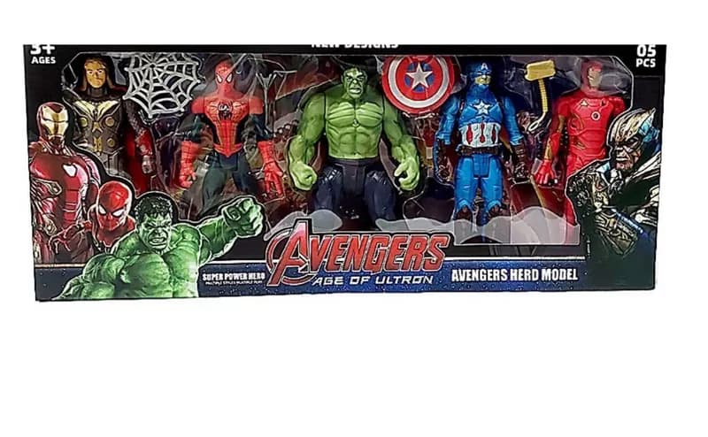 پک فیگور5 عددی شخصیت‌های قهرمانان اونجرز (Avengers) | ست کامل اکشن فیگور انتقام‌جویان — تصویر ۲