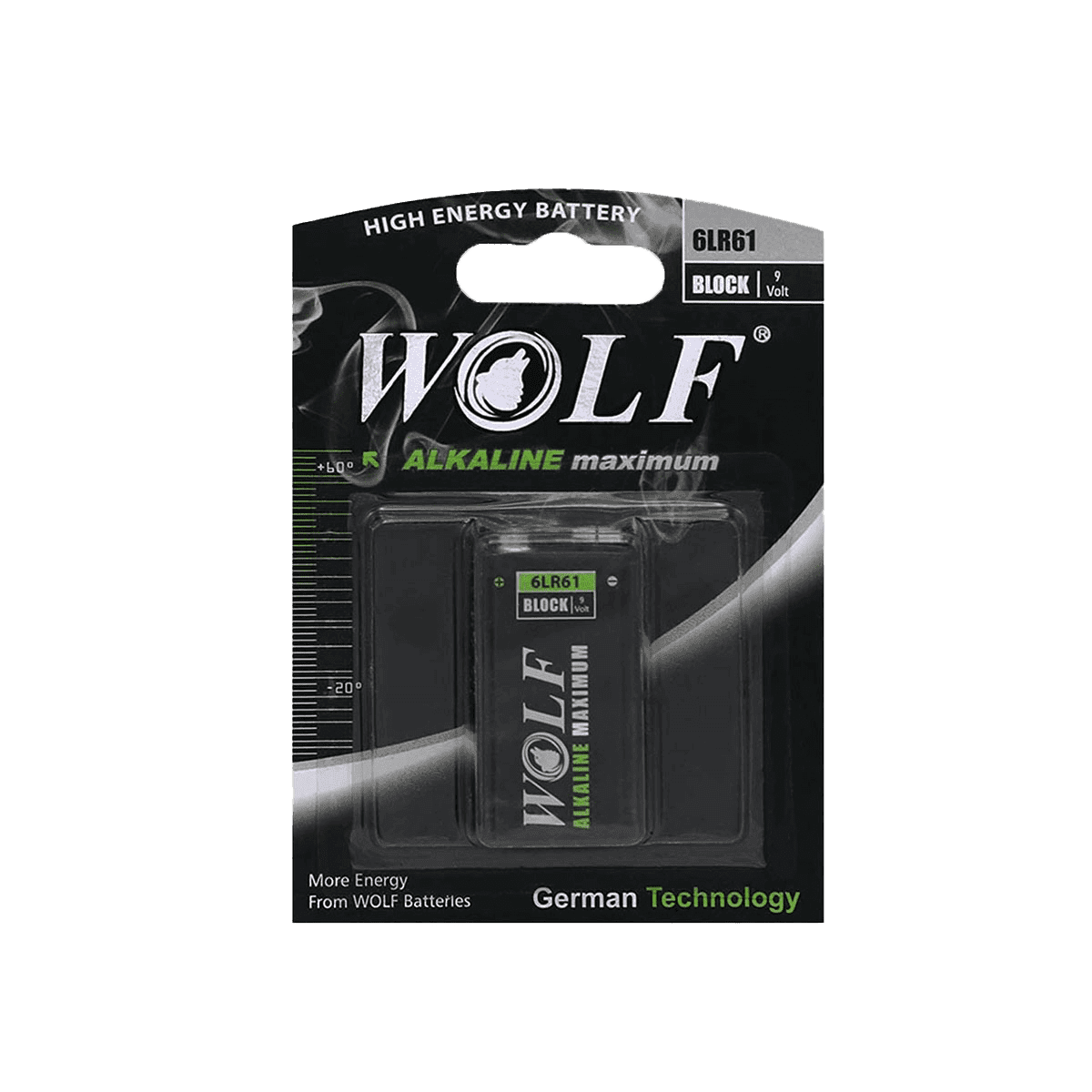 باتری کتابی Wolf آلکالاین مدل 6LR61
