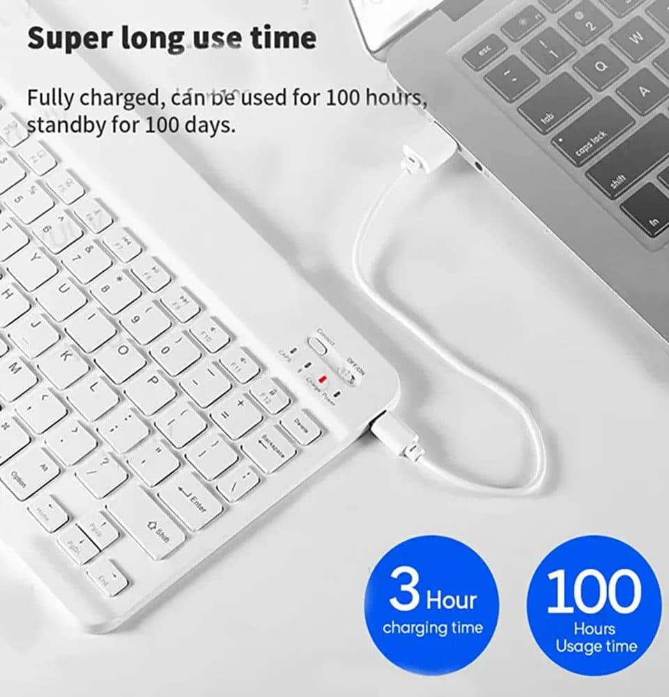 کیبورد بی سیم شارژی JEQANG مدل JB-330 — تصویر ۵
