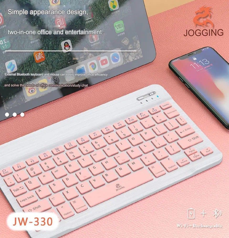 کیبورد بی سیم شارژی JEQANG مدل JB-330 — تصویر ۹
