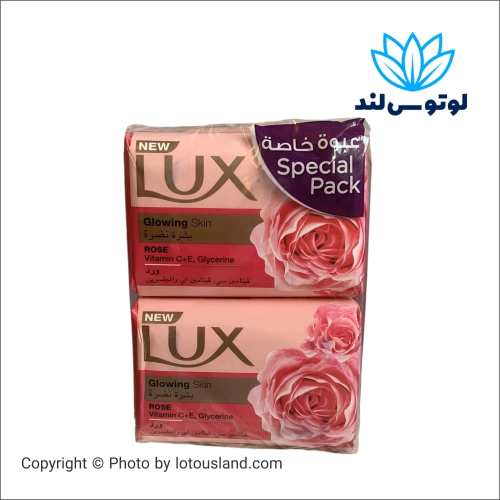 صابون لوکس بسته 6 عددی وزن هر عدد 170 گرم با رایحه رز