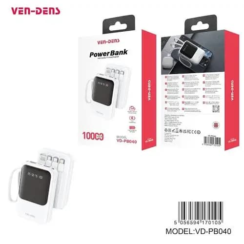 پاور بانک 10000 میلی‌آمپر 10 وات وندنز VENDENS PB040 — تصویر ۲