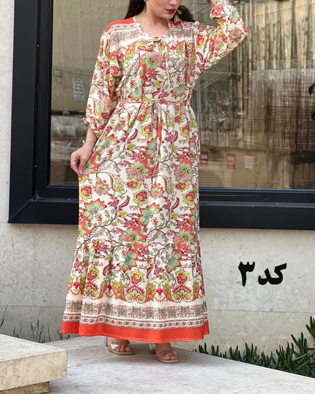 پیراهن فلور ارکیده(تخفیف یک هفته ای) 6115 — تصویر ۴