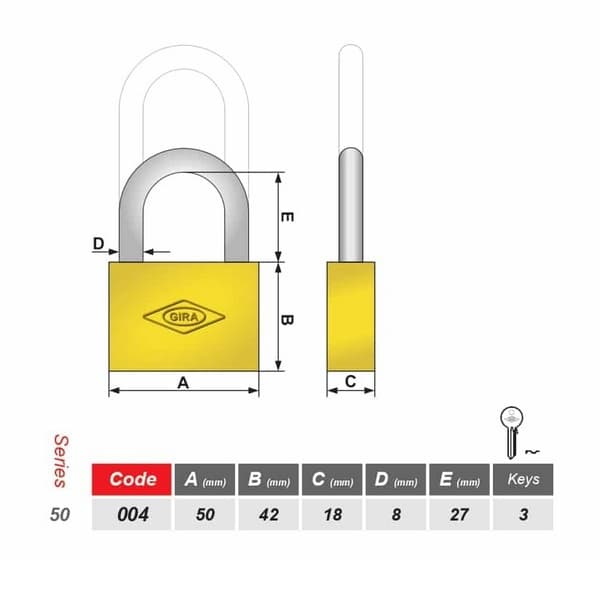 قفل آویز گیرا 50 کد 004 — تصویر ۷