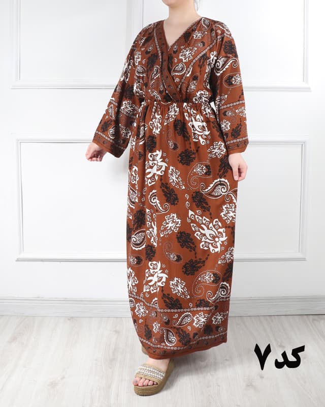 پیراهن نخی چپ و راستی حاشیه دار(حراج یک هفته ای) 6928 — تصویر ۸