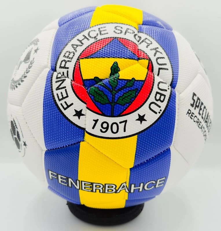 توپ فوتبال سایز ۵ طرح تیم فنرباغچه (Fenerbahçe) | دوختی با رویه چرم برزنتی