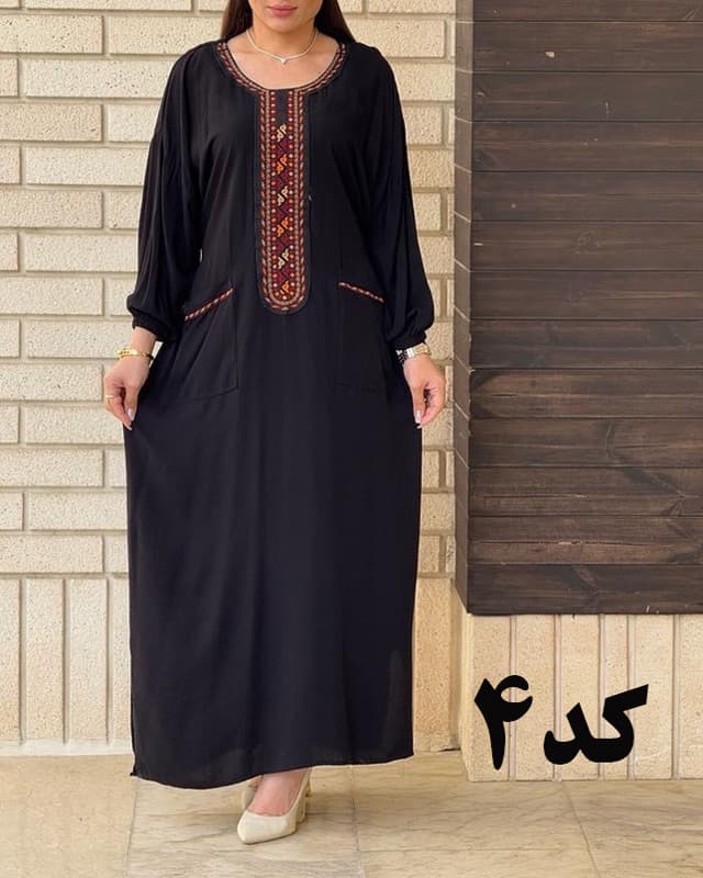 پیراهن کفتان یقه سنتی ململ 6174 — تصویر ۴