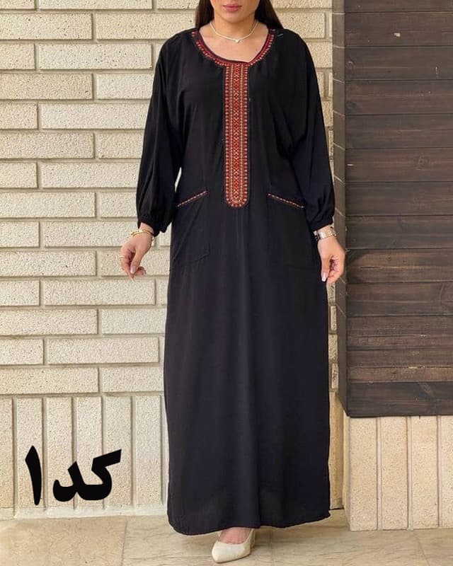 پیراهن کفتان یقه سنتی ململ 6174 — تصویر ۵