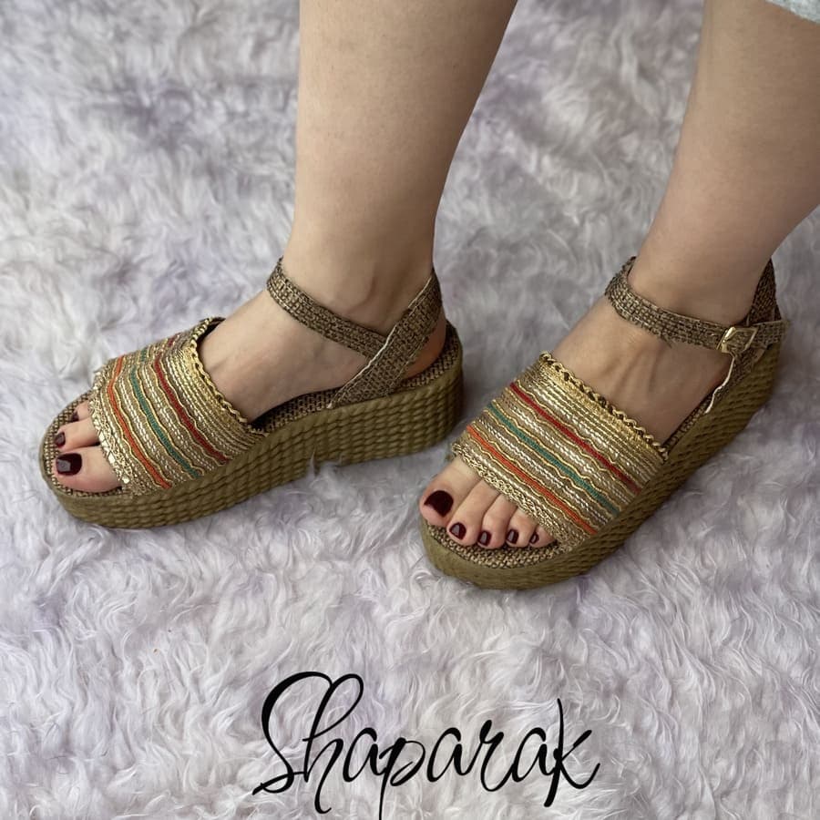 صندل زنانه تابستانی کنفی رکابدار مدل صنوبر