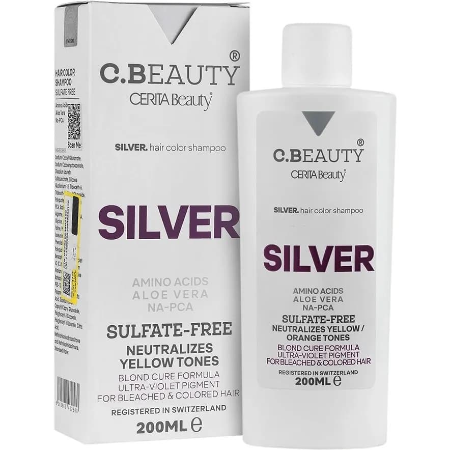 شامپو رنگساژ فری سولفات سیلور سی بیوتی CERITABEAUTY حجم 200میل