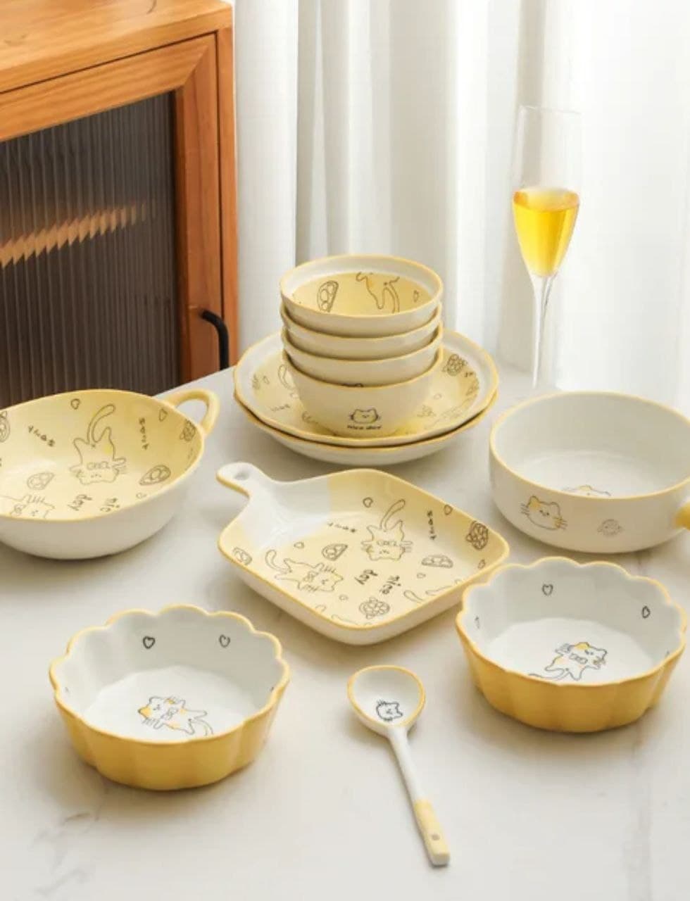 دیس دسته دار گود طرح گربه وارداتی کد KIT-65