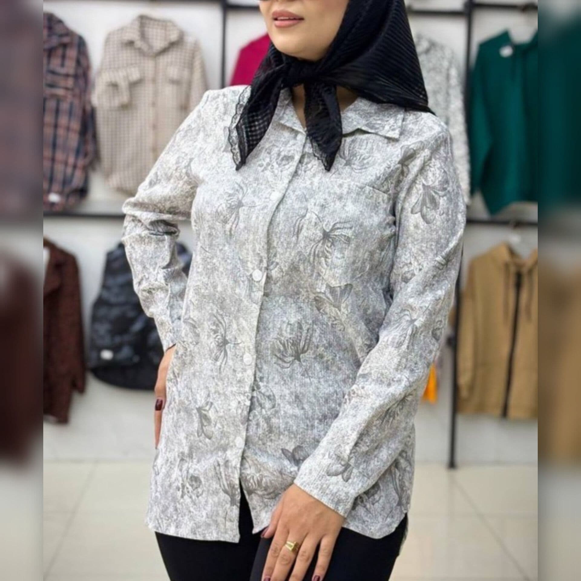 شومیز مانتویی عمده طرح گلپر (پک 4 عددی)