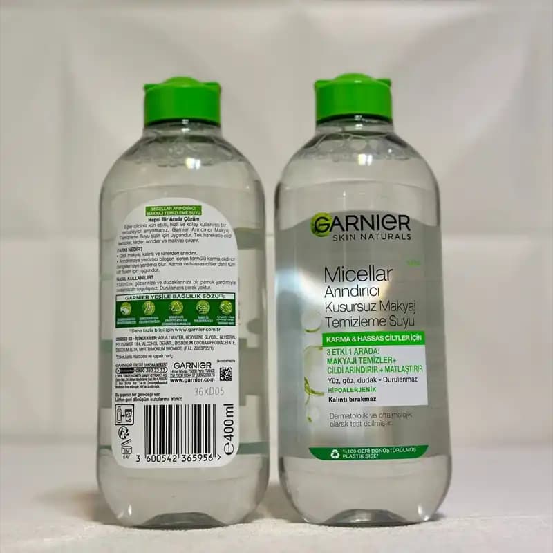 میسلار واتر گارنیر Garnier مدل Tutto in 1 (درب سبز) حجم 400 میل — تصویر ۳