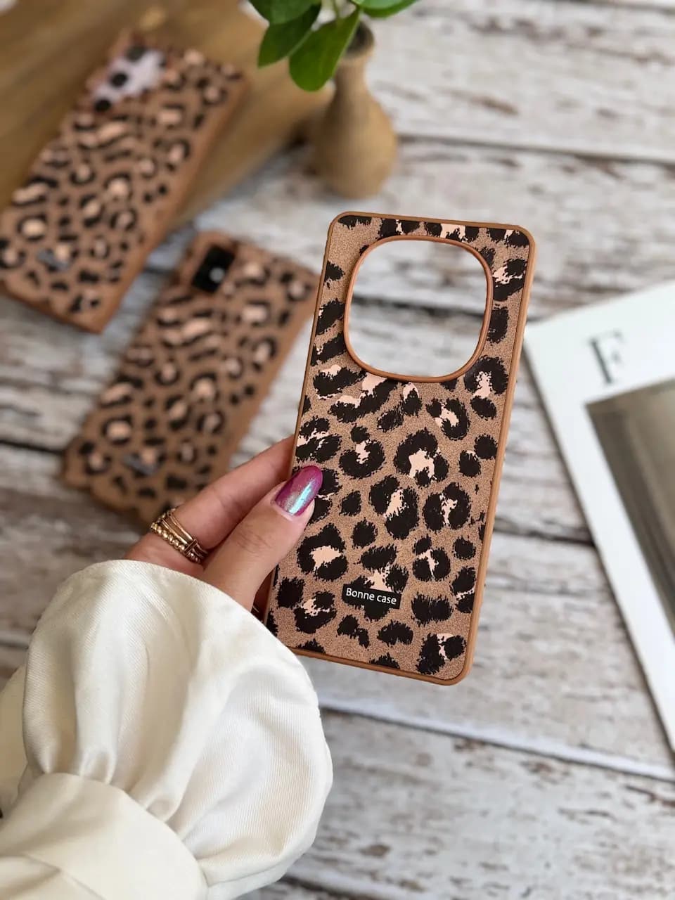 قاب پلنگی قهوه ای Bonne Case سامسونگ ، شیائومی — تصویر ۴