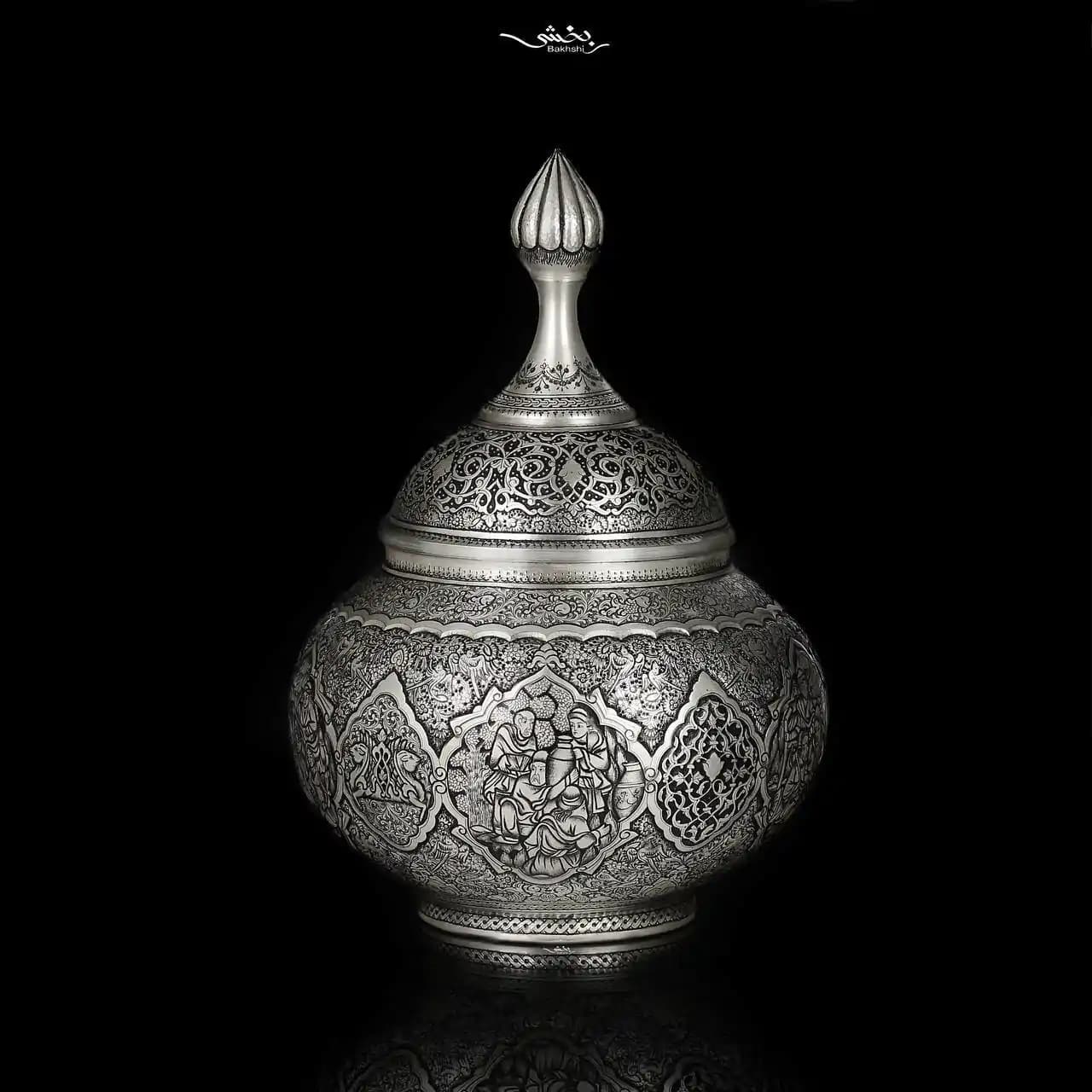 گزخوری نقره دربدار قلم ریز مینیاتور اعلا