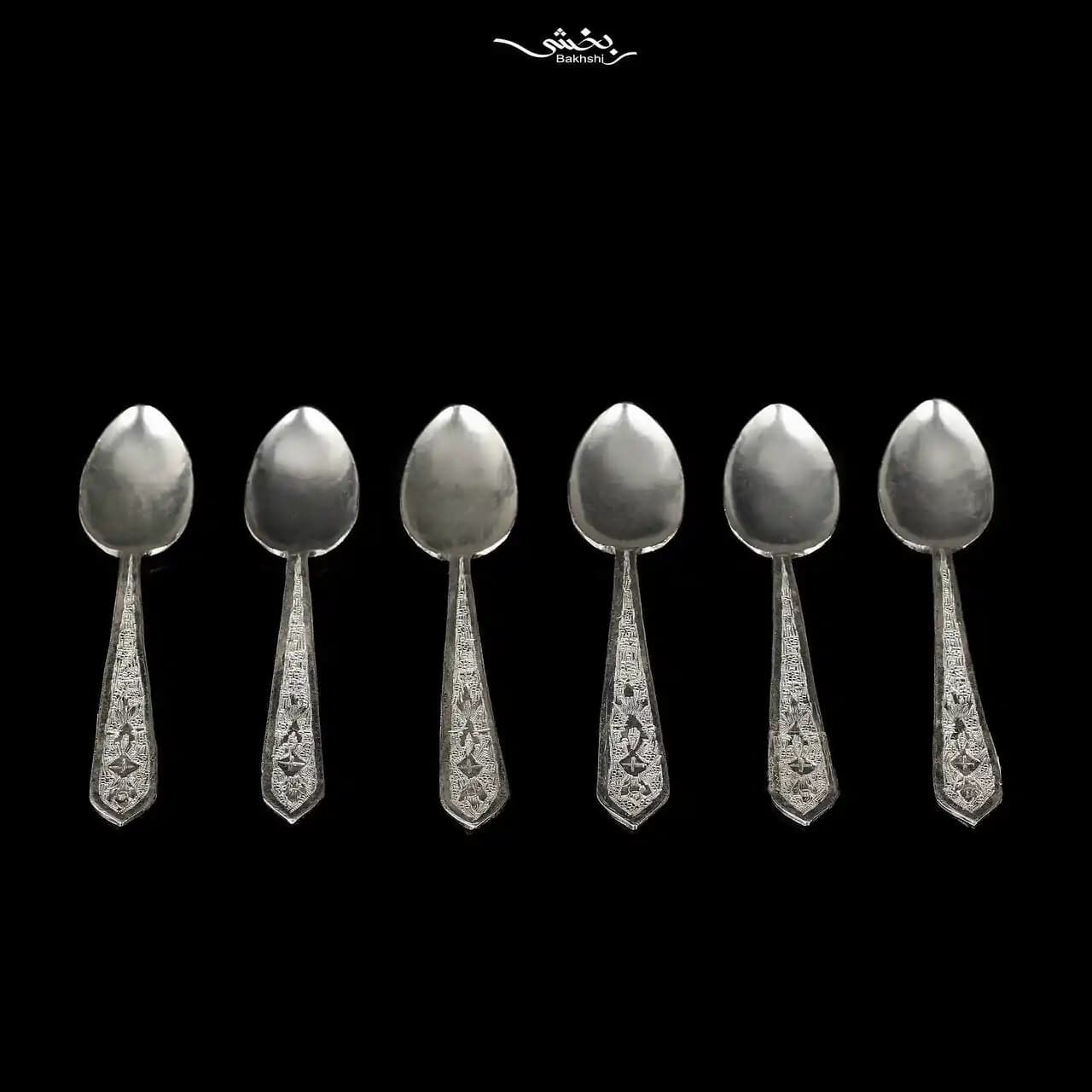 قاشق چای خوری نقره قلم ترنج