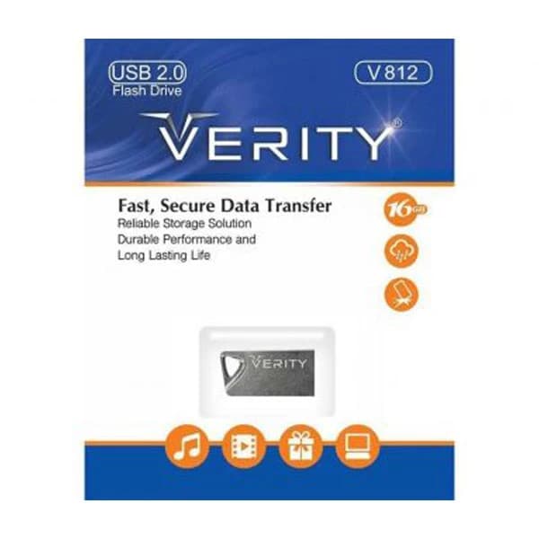فلش وریتی V812 16GB – دارای درپوش و بند فلزی — تصویر ۲