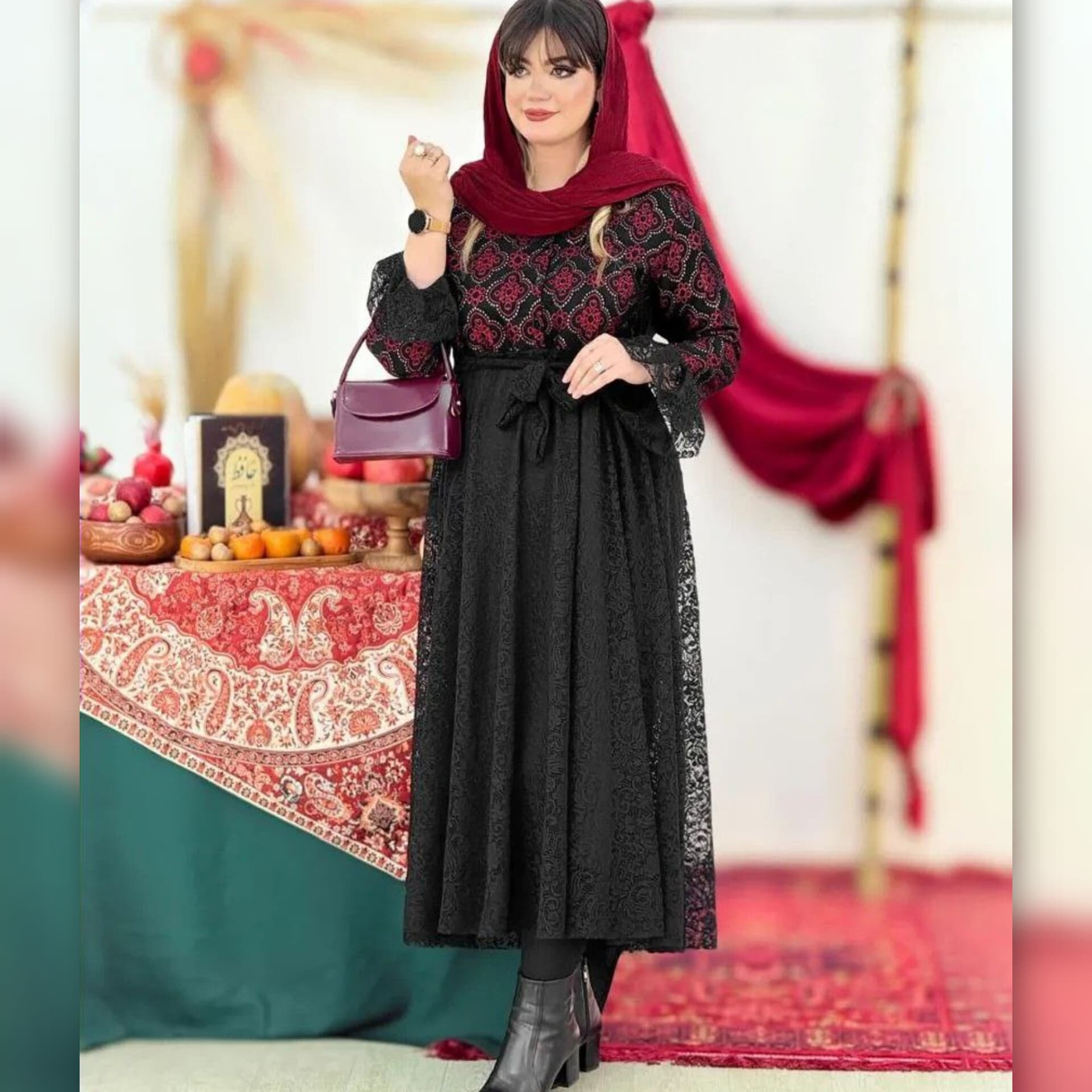 مدل پیراهن یلدایی فروغ عمده (پک 3 عددی)
