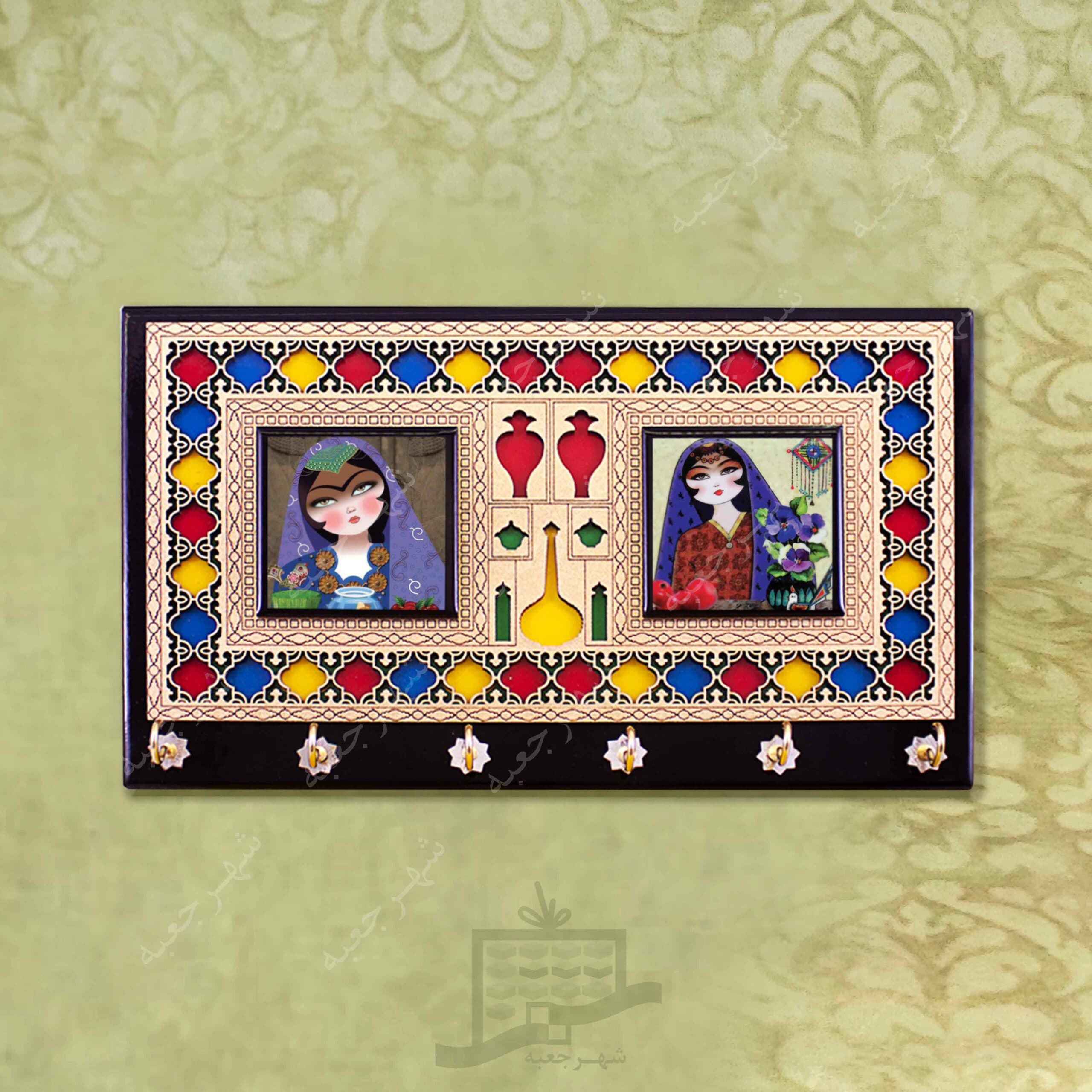 جاکلیدی چوبی (طرح B15)-دیواری،سنتی،لوکس،فانتزی