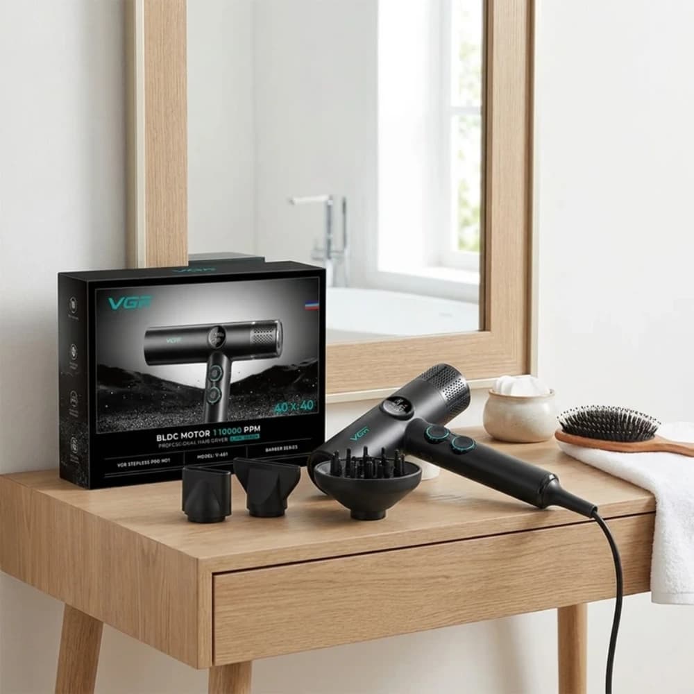 سشوار برسدار چرخشی 1900 وات وی جی ار مدل v-401 — تصویر ۲