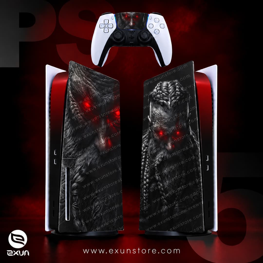 برچسب کنسول بازی پلی استیشن 5 FAT DISC مدل DARK VIKING
