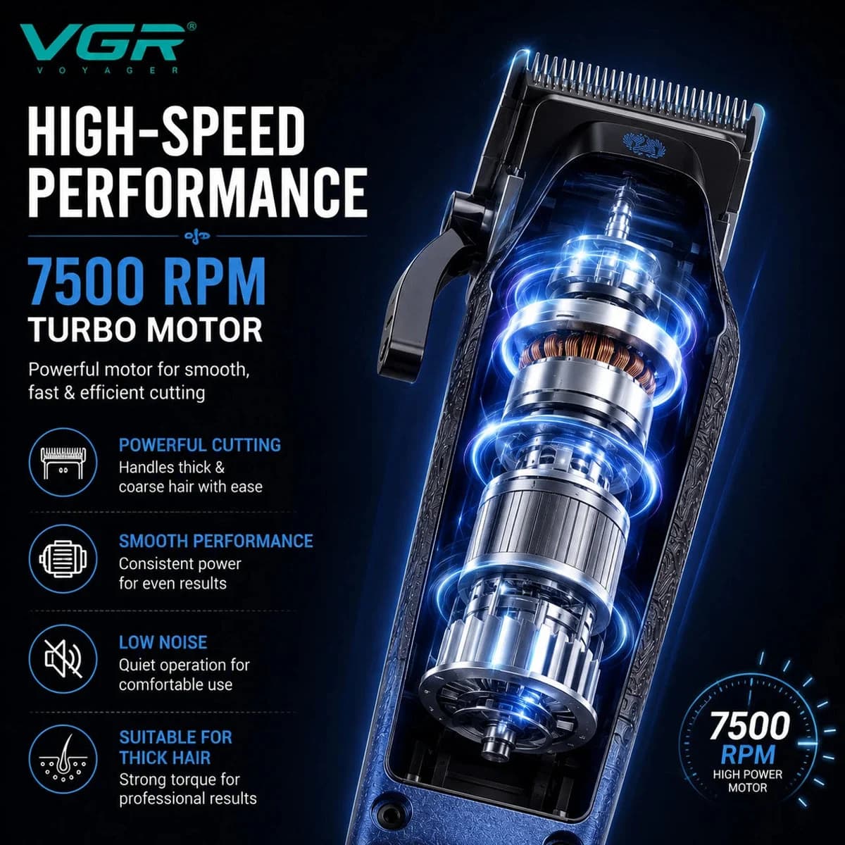 ست 2عددی ماشین اصلاح و خط زن وی جی آر مدل V-879 S2 — تصویر ۸