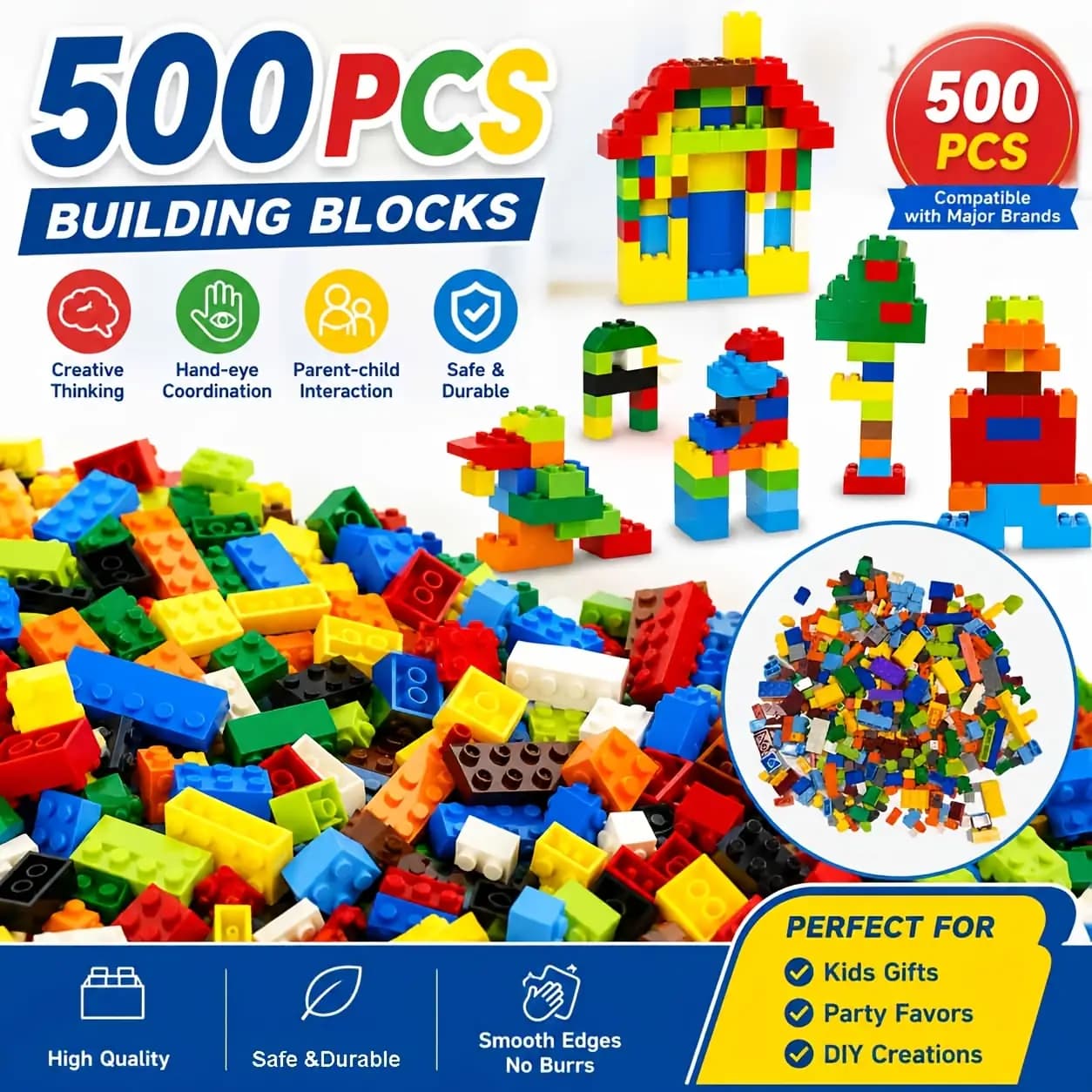 بسته 500 تایی لگو آموزشی ریز (DIY) برای کودکان — تصویر ۲