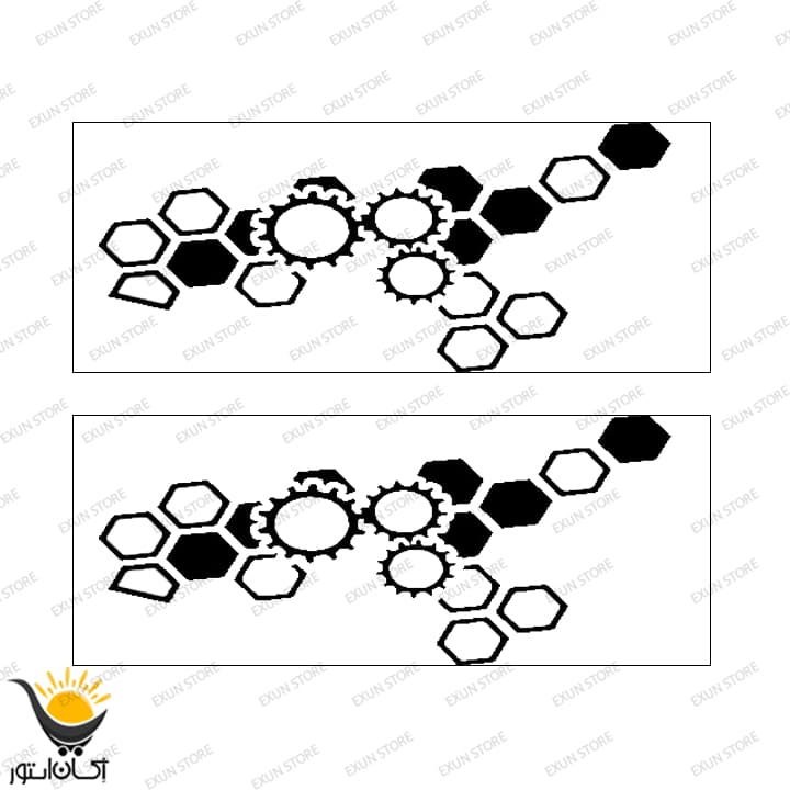 برچسب چراغ خودرو طرح چرخ دنده بسته دوعددی